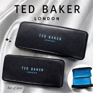 Ted Baker London Eyeglass Case Set of 2 Black Hard Shell Sunglasses Case